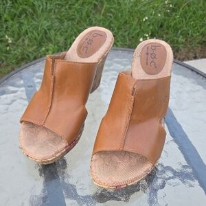 B.O.C Born Concept "Dianna" Floral Cork Wedge Sandals 8M